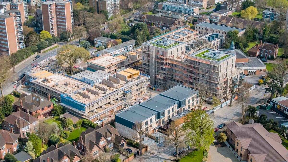 Drone updates supporting residential development construction progress