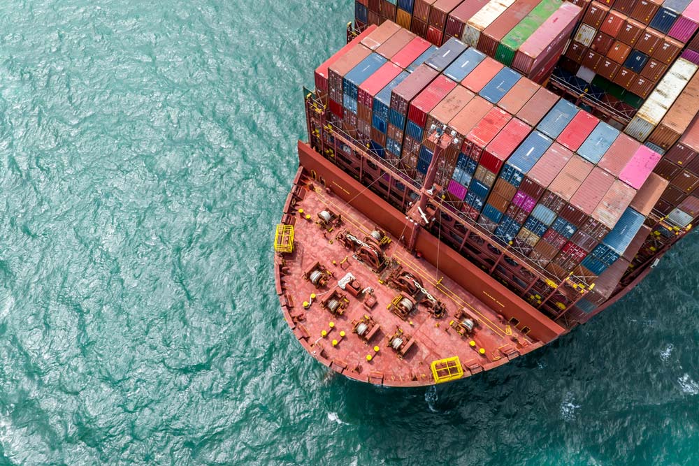 container ship drone