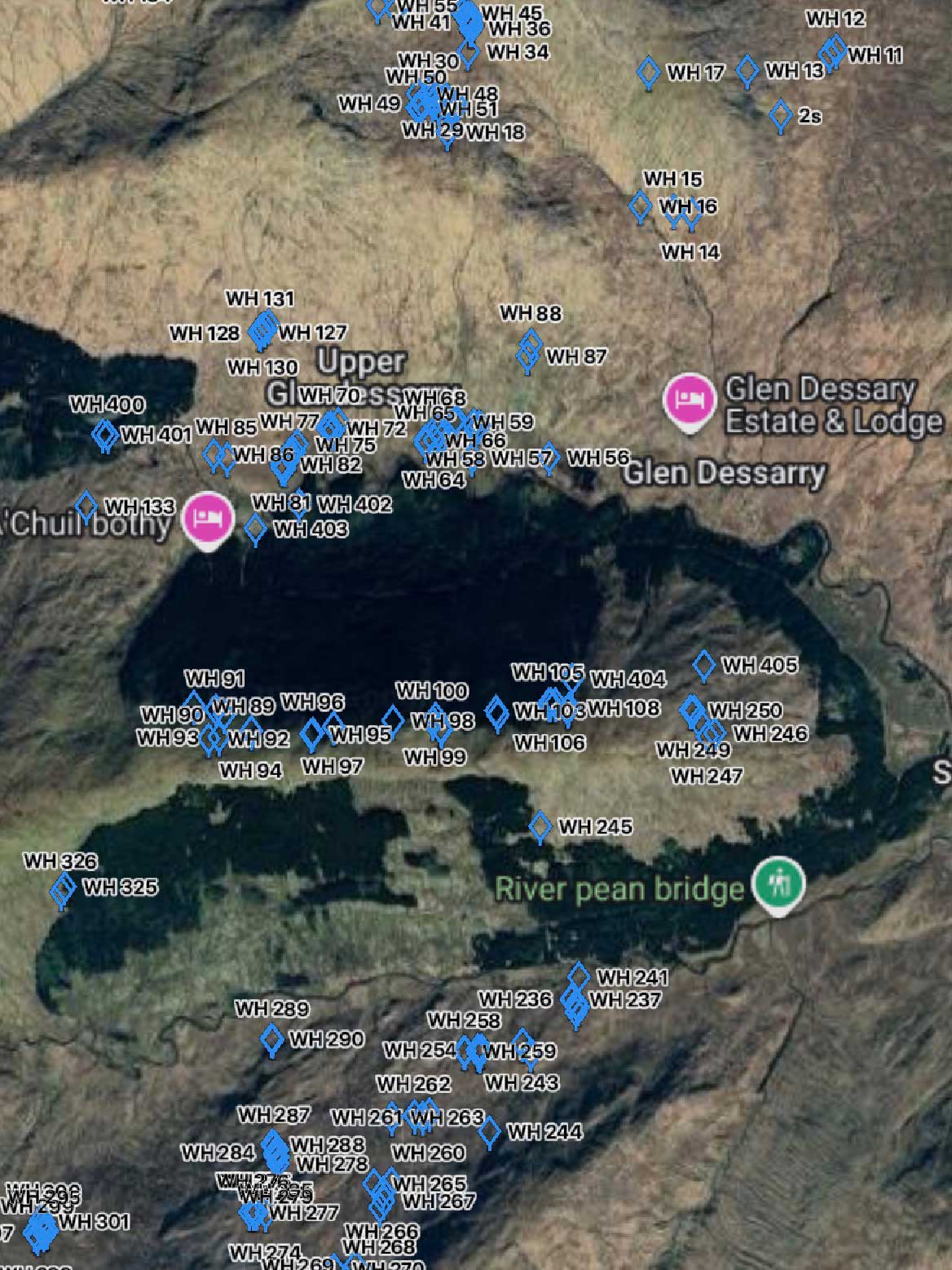 Mapped deer sightings and off-grid drone survey workflow in the Scottish Highlands