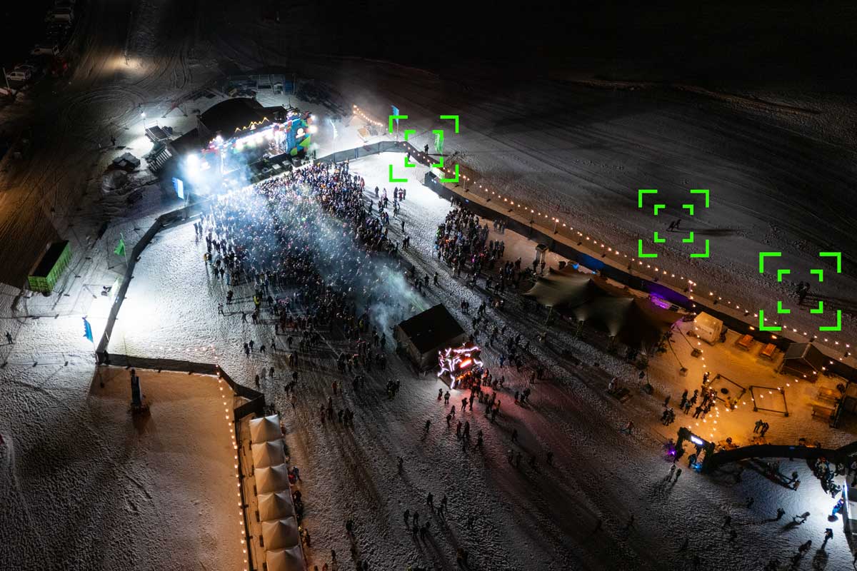 Aerial crowd monitoring at a festival