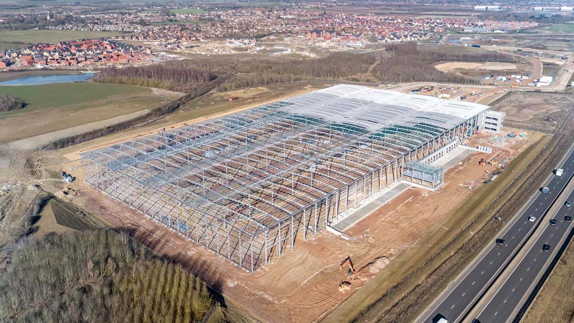 Aerial view supporting construction progress tracking